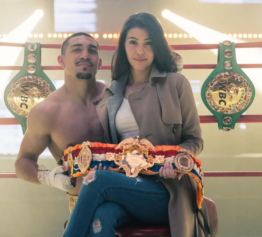 Teofimo Lopez with his wife Jenny Lopez