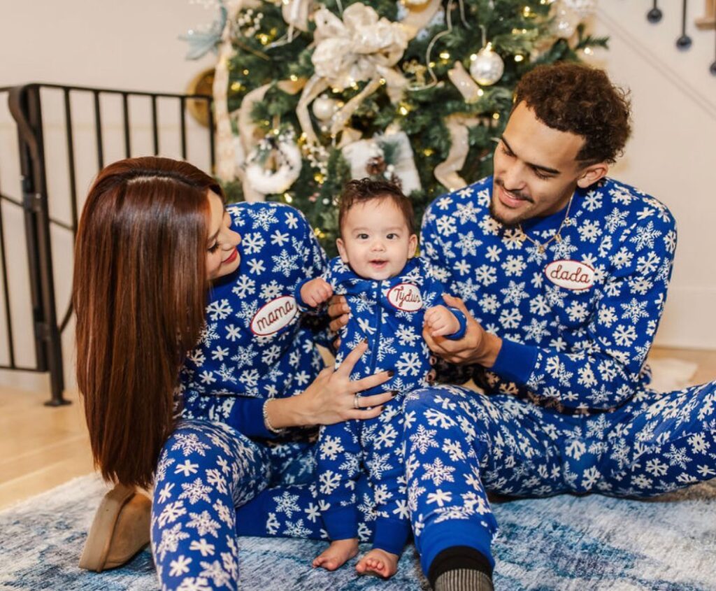 Trae Young with his Girlfriend and Son