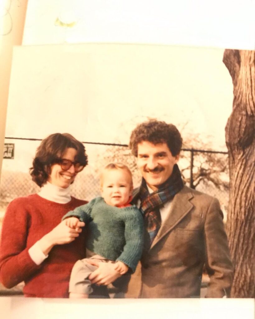 Will Menaker childhood photo with his father and mother