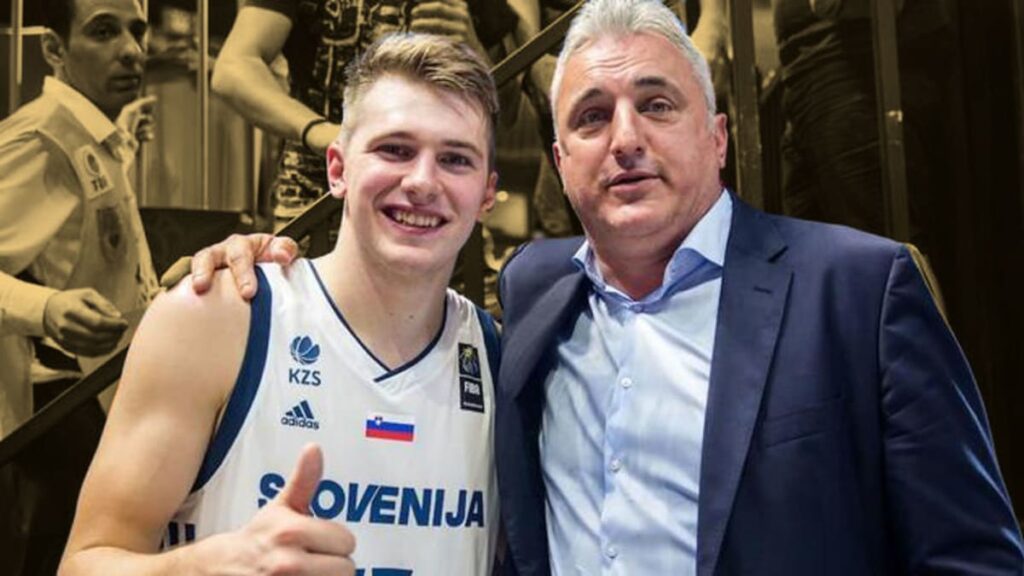 Luka Doncic with his dad
