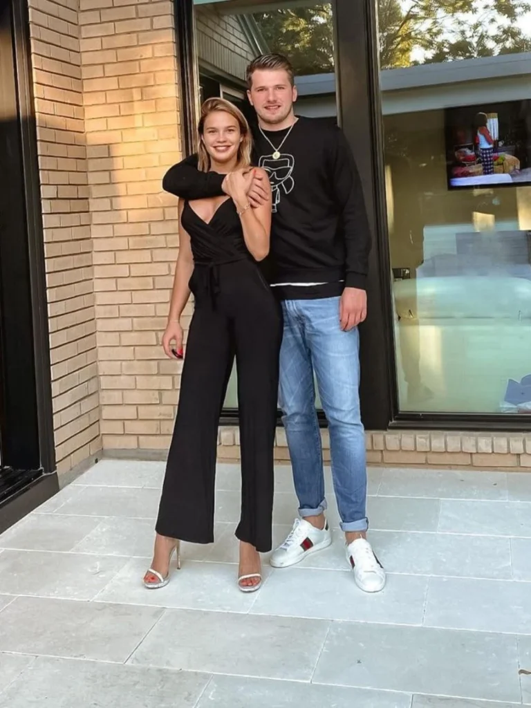 Luka Doncic with his girlfriend