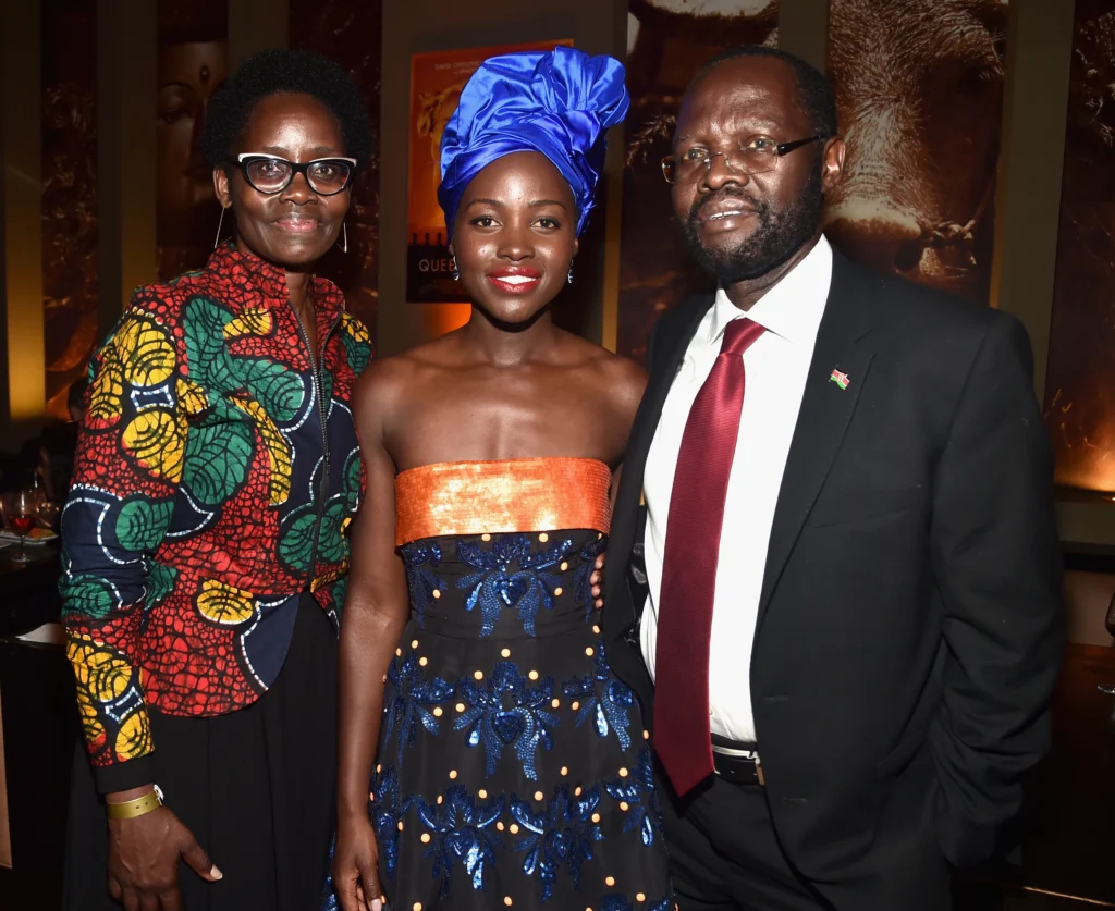 Lupita Nyong’o with her parents