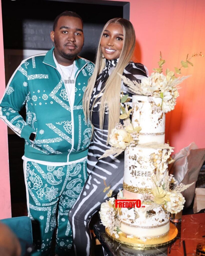 Brentt Leakes on his birthday with mother