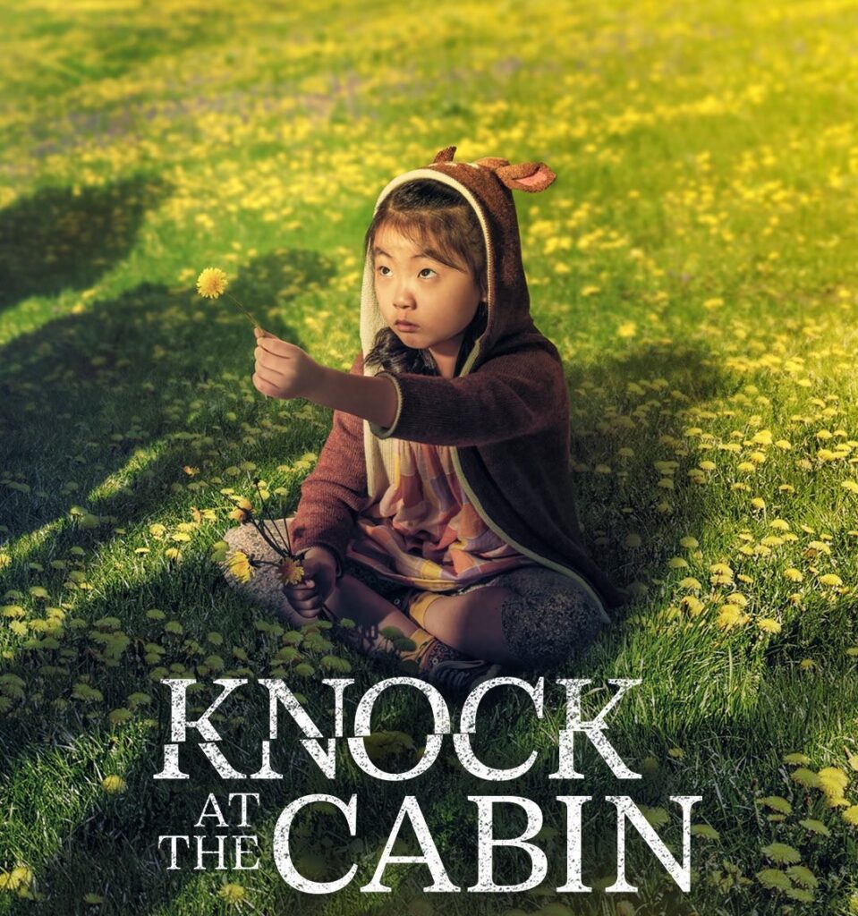 Kristen Cui at the poster of the movie Knock at the Cabin
