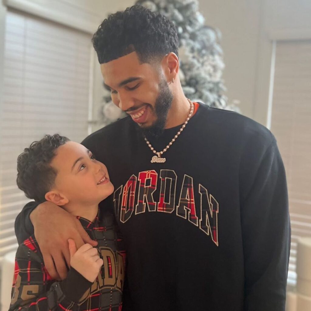 Deuce Tatum in his house with his father