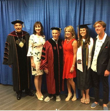 Jane Bacharach with her family during the graduation ceremony of her husband