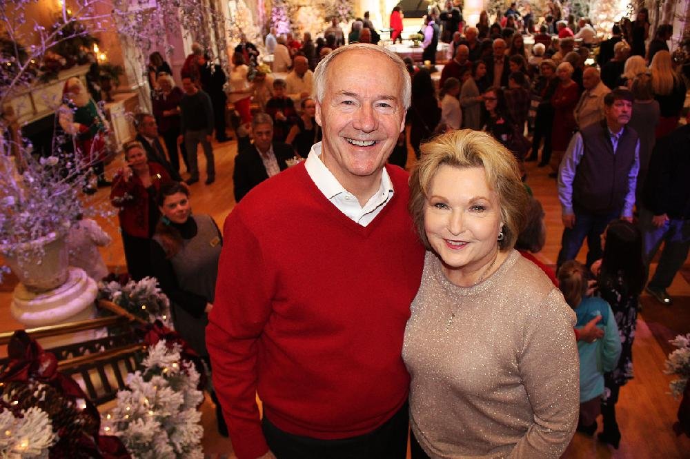Susan Burrell Hutchinson with her husband on Christmas