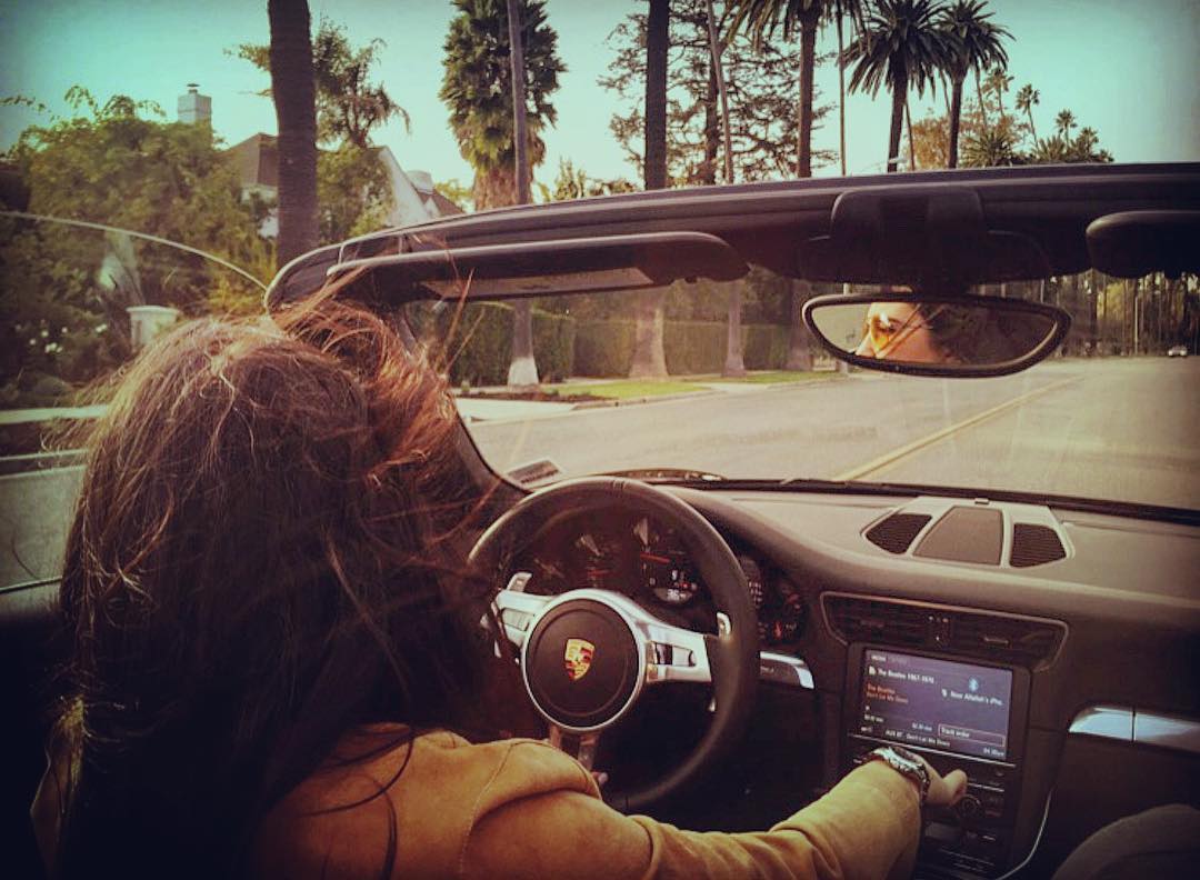 Noor Alfallah in her luxury car