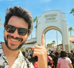 Alvaro Morte outside Universal Studios