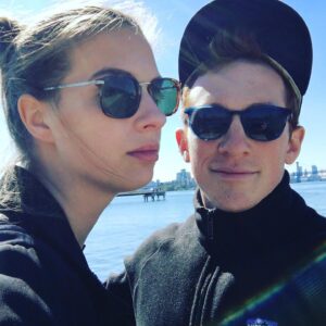 Ethan Slater with his wife Lilly Jay