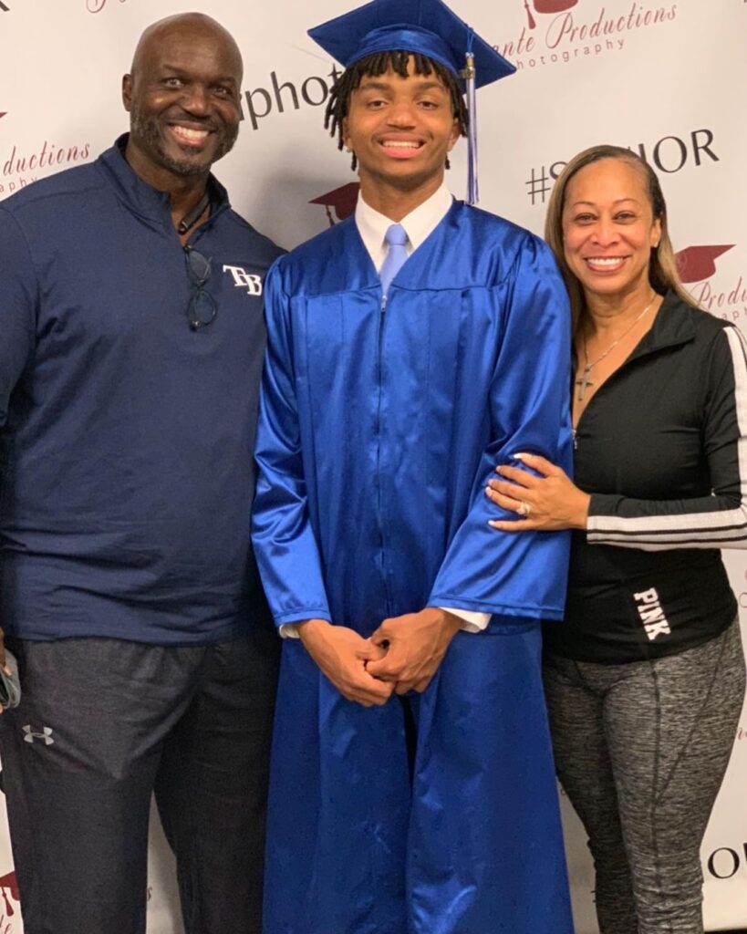Taneka Bowles with her husband and son