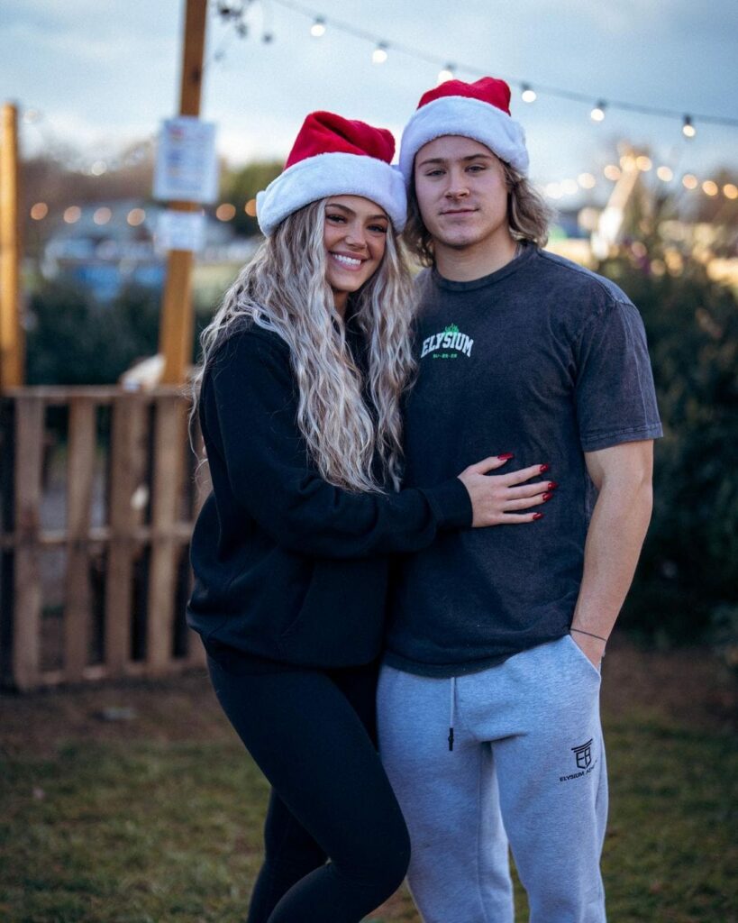 Alex Eubank with his girlfriend Abigail White on Christmas