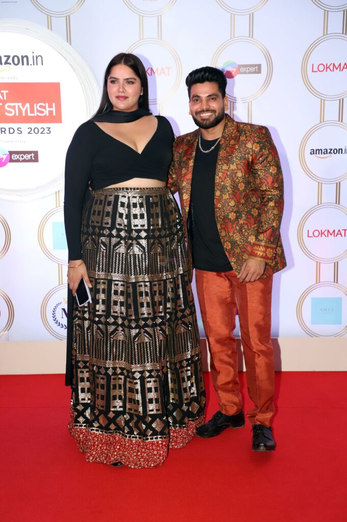 Anjali Anand with Shiv Thakare at Lokmat Most Stylish Awards