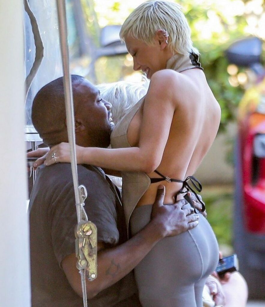 Bianca Censori romantic moment with Kanye West