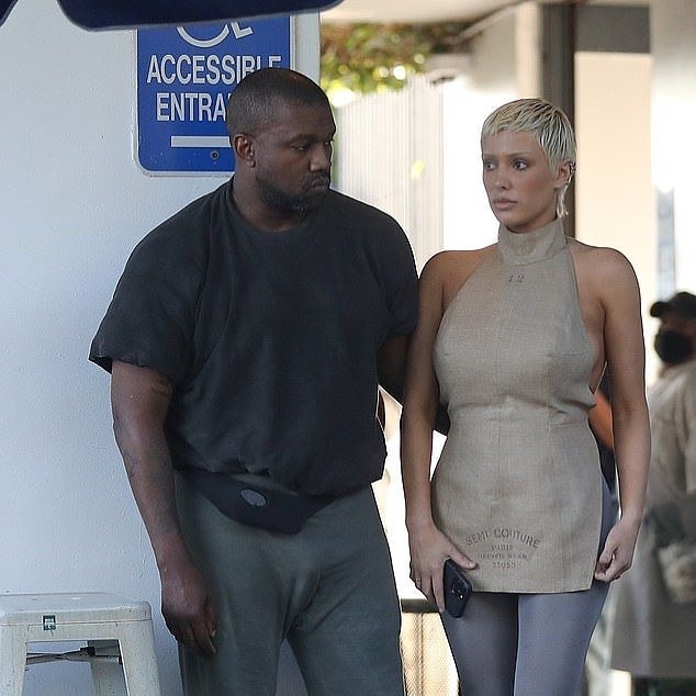 Bianca Censori with her husband Kanye West
