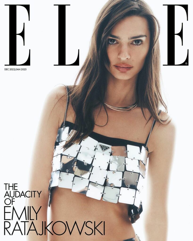 Emily Ratajkowski featured in Elle magazine