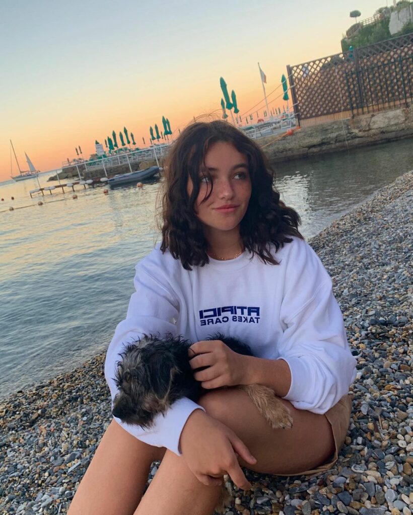 Gio Scotti with her pet cute dog