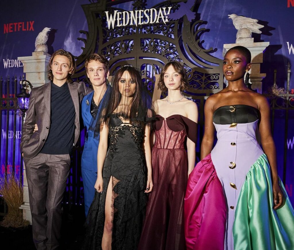 Hunter Doohan on the launch party premiere of Wednesday television series