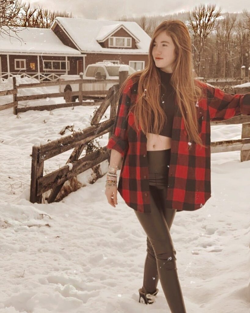 Lucy Paez in winter season