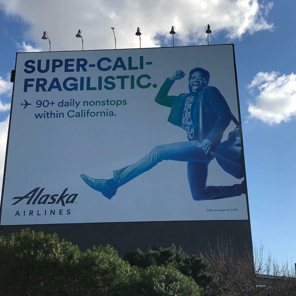 Milan Carter in a advertisement of Alaska Airlines
