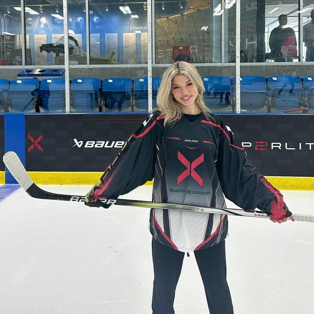 Overtime Megan playing ice hockey