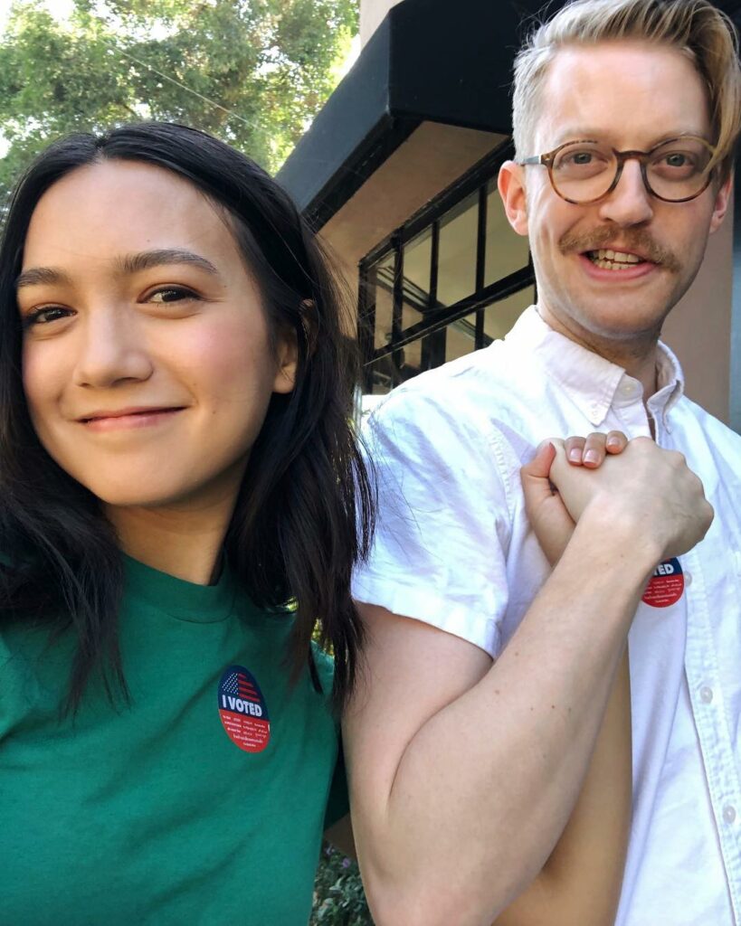 Rachel Marsh go for vote with her boyfriend