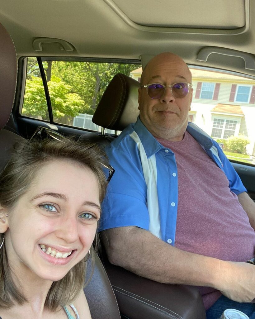 Shauna Rae with her father in her car