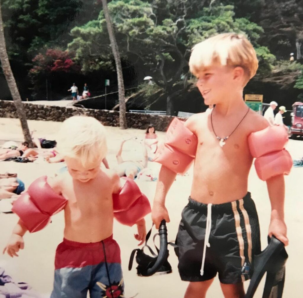 Tyler Stanaland childhood photos with his brother