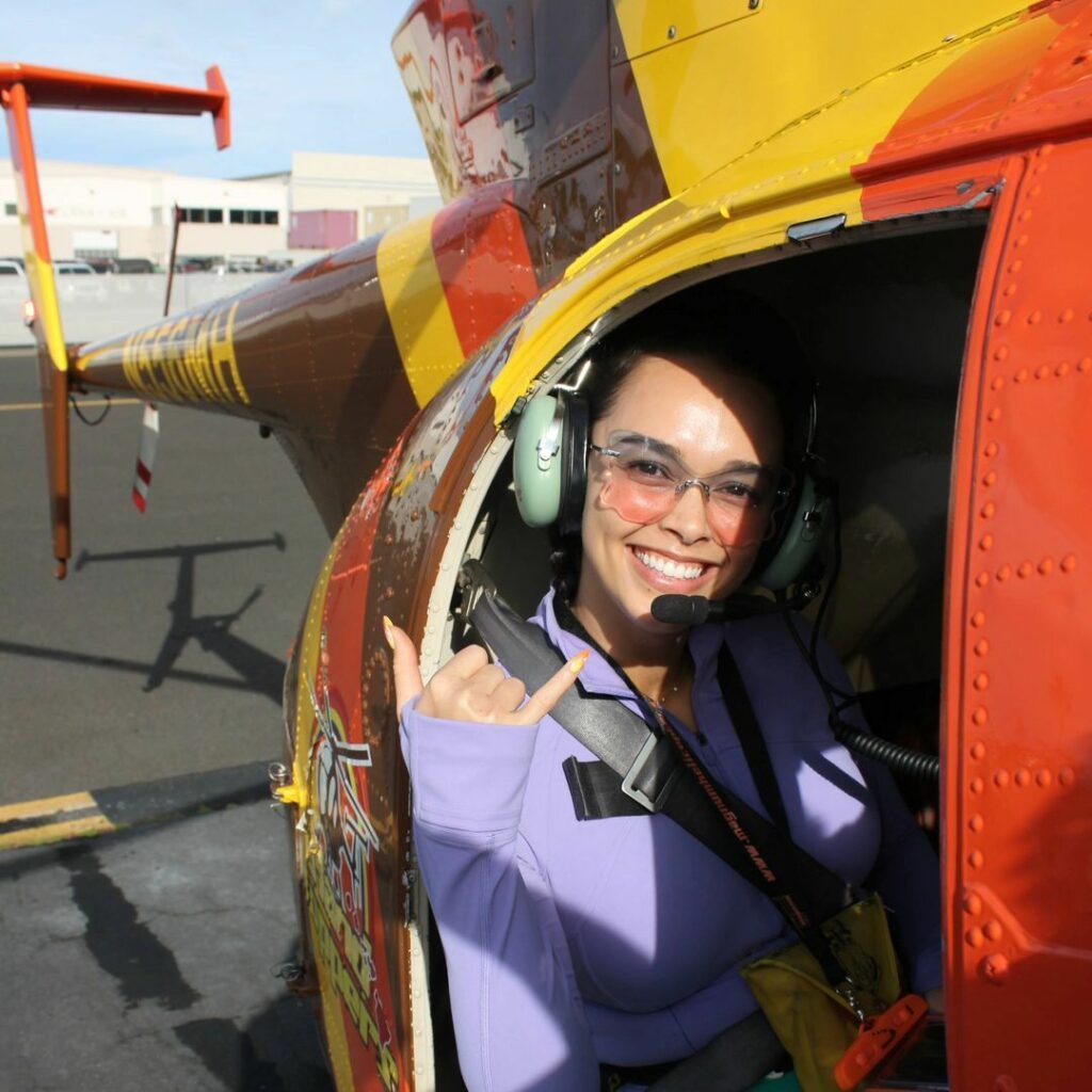 Vinessa Vidotto in a chopper
