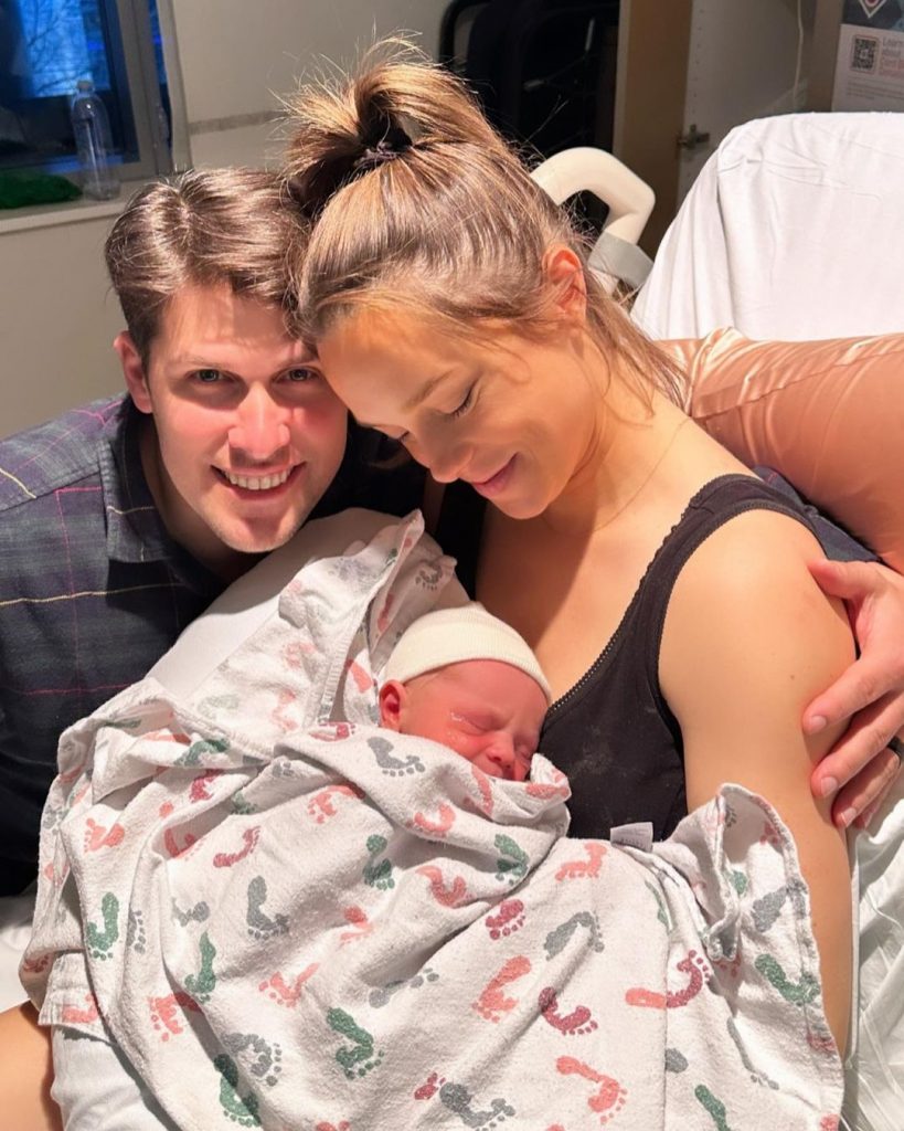 Molly McGrath in hospital after birth of her baby