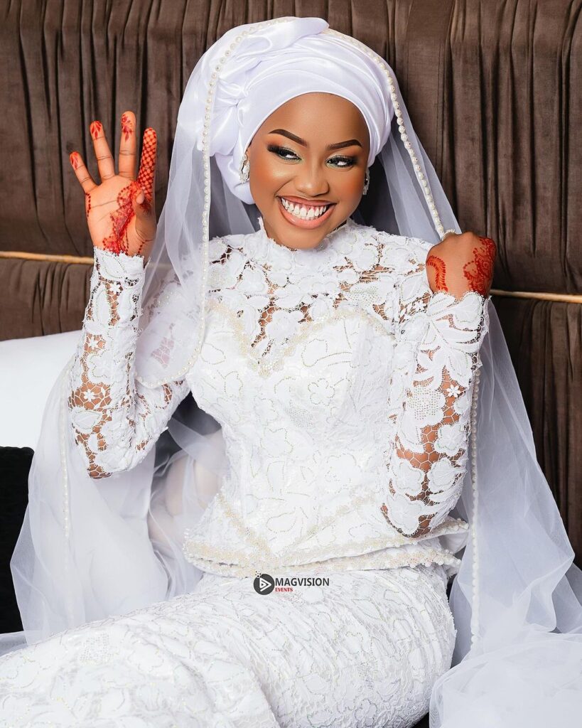 Aisha Tamba in bride dress