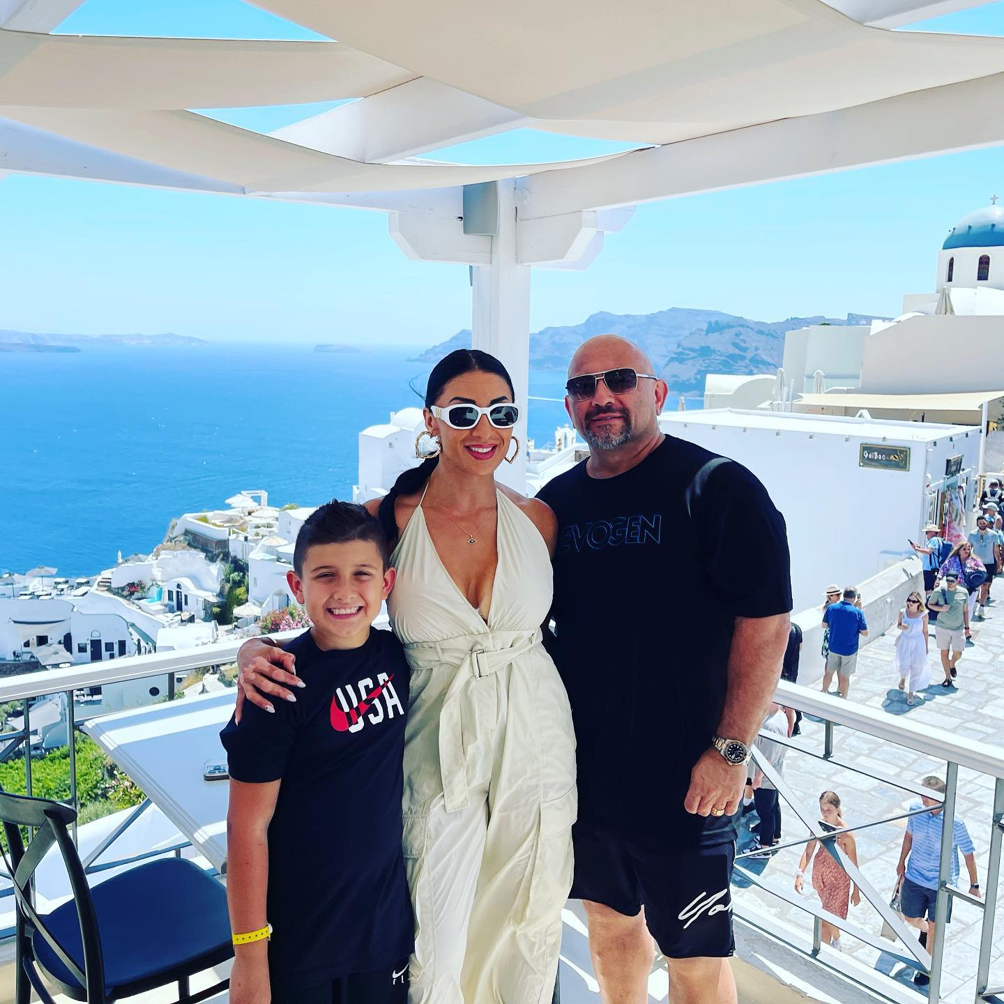 Hany Rambod with his wife on vacation in Greece
