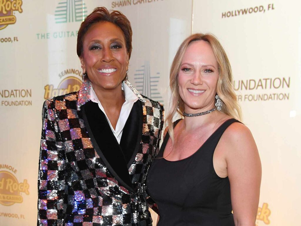 Amber Laign with her partner Robin Roberts