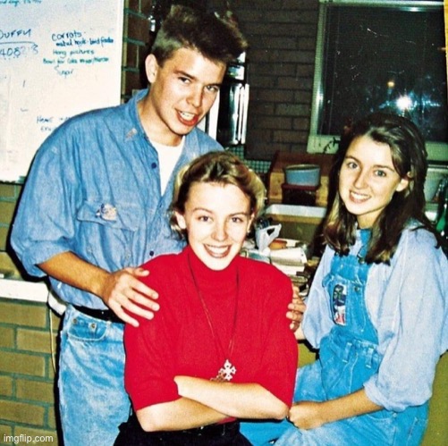 Brendan Minogue teenage photo with her sisters
