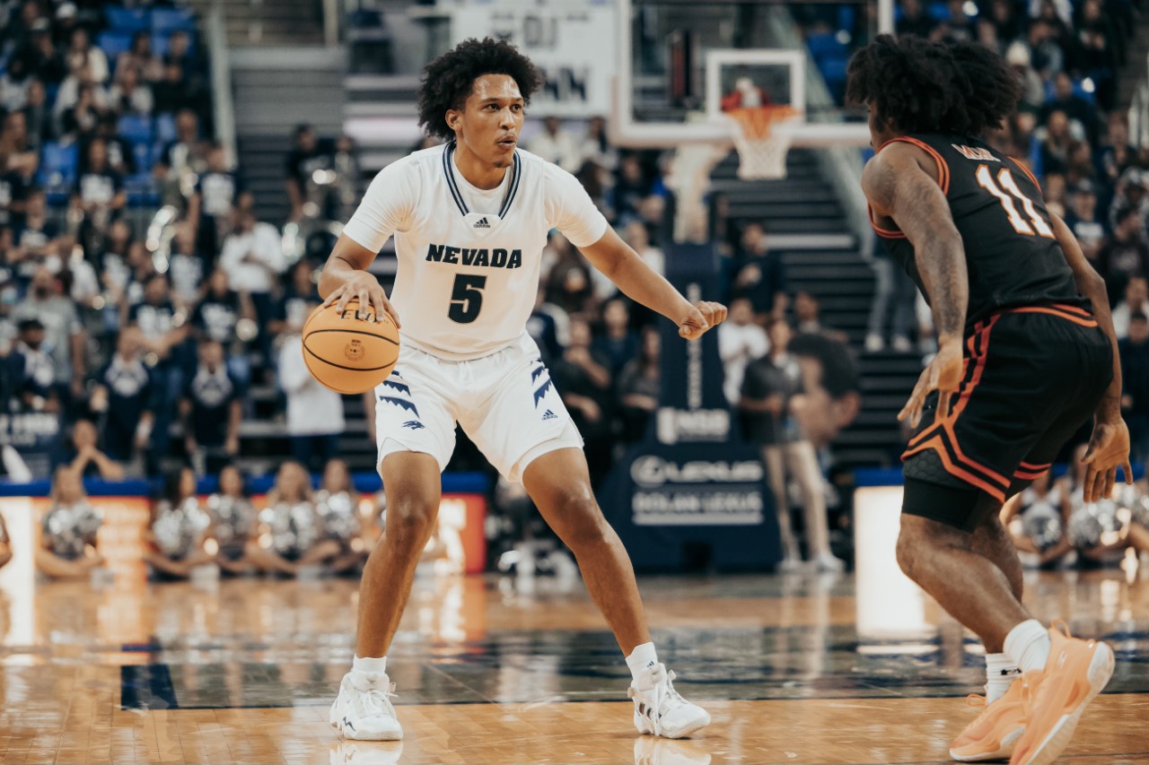 Darrion Williams playing basketball for University of Nevada Athletics