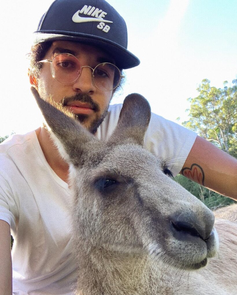 Julian Petroulas with Kangaroo