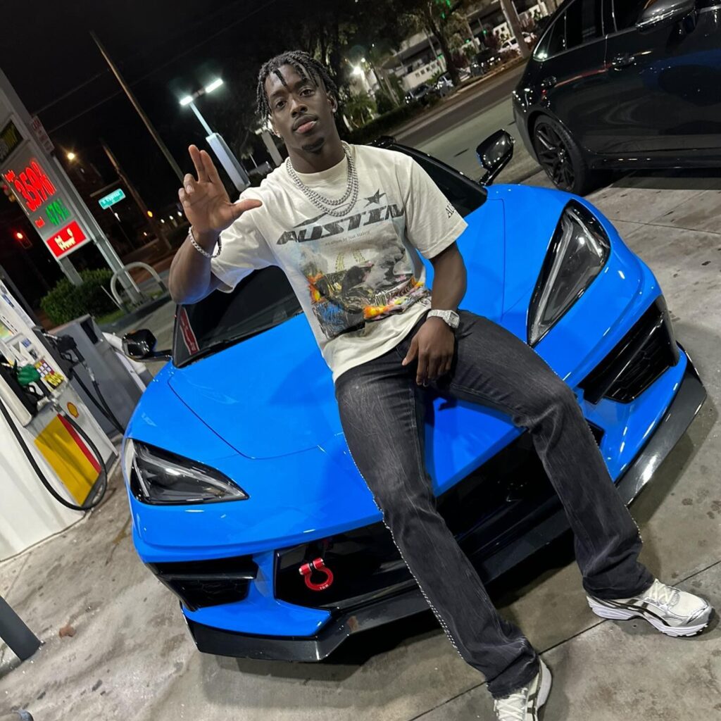 Terrion Arnold with his sportscar